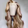 Peruvian Hair Highlight Blonde Wig Human Hair 613 HD Lace Frontal Wig Body Wave Lace Front Wig Colored Synthetic Wigs for Women