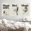 Dipinti MAGIC Johnson Larry BIRD ispirato Poster Basket Sport Tela Pittura Medievale Incisione in bianco e nero Office Decor 231009