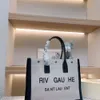 Ysll River Gauche Tote Bags Designer Bag Canvas 23 New High Versatile Linen Leather Tote Handbag Shopping Travel Large Capacity