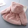 Jas Baby Meisjes Jas Herfst Winter Warm Luipaard Nepbont Voor Kerstmis Prinses Uitloper Mode Pluche Kinderkleding 231009