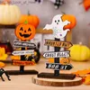 その他のイベントパーティーのサプライはハロウィーンカボチャの手紙木製装飾の木の形をしたゴーストテーブル装飾ゴーストフェスティバルデッドパーティートリックまたはトリートデイの装飾Q2310101010