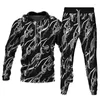 Tracksuits masculinos 2 peça define oversized hoodies calças compridas moda tracksuit streetwear 3d leopardo corrente de ouro impresso unisex roupas S-6XL