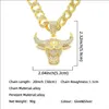 Collares colgantes 6 unids Hip Hop Joyería Bull Head Collar Miami Cadena Cubana Iced Out Bling Hiphop Hombres Jewlery Neckless Male2079