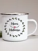 Muggar French Flower Printed Emamel Creative Coffee Mug Milk Wine Beer Drink Juice Cup School Home Handtag Drinkware Teacher Gifts 231010