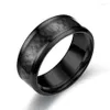 Anéis de casamento 8mm masculino carboneto de tungstênio prata cor anel incrustação preto banda de fibra de carbono para festa masculina moda jóias presente s332h