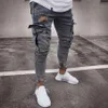 Jean Slim décontracté pour hommes, pantalon de styliste déchiré au genou, tendance, fête DJ, mode masculine, Y220420252U, 2022