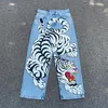 Jeans voor heren Y2K Baggy Harajuku Jaren 2000 Streetwear Vintage afdrukken Oversized hiphop losse rock Gothic mode Brede broek broek 231009