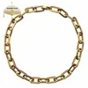 Толстая плоская закругленная прямоугольная цепочка золотого цвета, ожерелье-цепочка для мужчин и женщин, модные украшения из нержавеющей стали, 1 шт.1859
