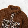 Manteau focusnorm 04Y automne hiver mode enfants filles garçons laine veste léopard fourrure Patchwork à manches longues bouton manteaux 231009
