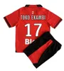 2023 24 Stade Rennais Terrier Kids Kit Soccer Jerseys Doku Bourigeaud Toko Ekambi Gouiri Majer Traore Home Football Dorts 6666