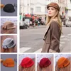 Berets 1pcs Pure Cashmere Woolen Color Women's Autumn And Winter Artist Cap Fashion Wild Little Hat Circumference 57cm