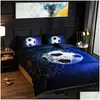 Ensembles de literie 3D Football Impression Literie Ensemble Baseball Football Basketball Modèle Couette Er Maison Chambre Décor Linge De Lit Literie Hom Dhdbn