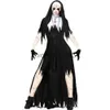 Temadräkt halloween terrorist nunna kostym demonen skrämmande cosplay dräkter långa kläder lady spooktacular blodiga nunna cosplay fancy klänning x1010