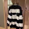 2023 Fall Winter Designer Hoodie striped oversized sweatshirt Women's fashion with long sleeve top streetwear