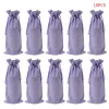 10pcs Rustic Linen Drawstring Champagne Red Wine Bottle Bag Gift Packaging Wrap Simple