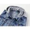 Damesvesten Denim vest Mid Short Jean Mouwloze jassen Distressed Cotton Womens Print Scrub Jacket