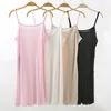 Women's Sleepwear Femme Full Women Slips White 50% Slip Sexy Shoulder Underwear Silk Intimates Backless Pure Dress Home Underdress