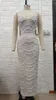 Роскошное блестящее белое платье для выпускного вечера с блестками 2024, бретельки с жемчугом, оболочка до щиколотки, женские вечерние платья на день рождения, Robe De Soiree