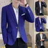 Men's Suits Men Suit Coat Single Button Plaid Lapel Cardigan Anti-wrinkle Wedding Long Sleeves Slim Fit Clothing