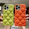 Cell Phone Cases Luxury Matte 3D Diamond Lattice Leather Texture Case For iPhone 12 13 14 Pro Max 11 Solid Color Shockproof Back Cover Capa 231010