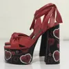 Sandalen MStacchi Damessandalen Hoge platfrom Dikke hakken Schoenen Zomer Peep Toe Enkelbandje Hoge hakken Feestschoenen Sandalia Feminina 231009