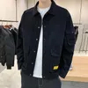 Giacche da uomo Cargo Uomo Colletto alla coreana Moda Adolescenti giapponesi Bello Ins Colore puro Abbigliamento streetwear Cool Homme Baggy 2023 Autunno