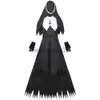 Temadräkt halloween terrorist nunna kostym demonen skrämmande cosplay dräkter långa kläder lady spooktacular blodiga nunna cosplay fancy klänning x1010