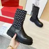 Ботинки женская обувь с круглым носком Botas Femininas Tendencia 2023 Bota Feminina до середины икры Women Mujer Para