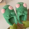 Pantoufles femmes drôle Couple belle grenouille coton hiver anti-dérapant chaud en peluche maison pantoufle Couples maison Chaussure Femme