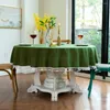 Table Cloth Round Trriers Tablecloth Yellow Green Cotton Solid Dining Room For A El Wedding Party