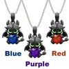 Hot-Selling Dragon Cartoon Necklace Crystal Glass Alloy Pendant Anime Character Souvenir Jewelry for Demon Women Gift Stone Pendants