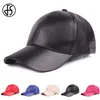 Summer Pu Leather Hat Black Red White Bone Baseball Cap för män unisex Snapback Women Golf Caps Custom Gorra Trucker Hats310s