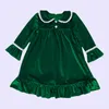 Pyjamas enfants Sleepwer enfant en bas âge filles chemise de nuit de noël chemise de nuit en velours bébé infantile rouge vert blanc robe de chambre pyjamas 231010