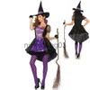 Costume a tema Carnevale multiplo Halloween Lady Viola Elegante costume da strega Smoking carino Magia Strega Tutina Cosplay Fancy Party Dress x1010