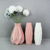 Vases Modern Flower Vase White Pink Blue Plastic Vase Flower Pot Basket Nordic Home Living Room Decoration Ornament Flower Arrangement 231009