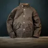 Herenjassen Maden Stand Collar Oil Waxed Jacket-versie Heren donkere kleur Amekaji waterdichte vintage jas voor stoere kerel 2023 231010