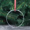 Anpassad laser 3D -logotypmönster Julgran Glass Ornament sublimering Blank Clear Crystal Glass Xmas Hanging Pendant Decorations SN4480