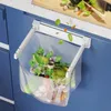 Other Household Cleaning Tools Accessories Garbage Rack ABS Punchfree Wallmounted Folding Bag Suitable for Kitchen Bathroom Dining Table Bedroom 231009