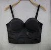 Kadın Tankları Camis S M L XL 2XL Moda Mesh Push Up Bralet Corset Bustier Bra Night Club Partisi Uzun seksi kırpılmış üst yelek 231009