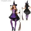 Thème Costume Multiple Carnaval Halloween Dame Violet Élégant Sorcière Venez Mignon Smoking Magique Sorcière Combishort Cosplay Fantaisie Robe De Soirée Q231010