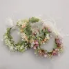 Hårtillbehör Baby Girl Crown Princess Floral Flower Patchwork Huvudbonad Boho Bohemian Wedding Birthday Headpiece Headband Wreath 231009