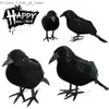 Diğer Etkinlik Partisi Malzemeleri 2023 Cadılar Bayramı Siyah Süs Simülasyonu Crow Hayvan Model Kuş Korkunç Oyuncaklar Cadılar Bayramı Korku Propları Ev için Süslemeler Q231010