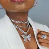 Marquise Eye Cz Charm Buzlu Out Bling Kübik Zirkonya Miami Küba Bağlantı Zinciri Güz