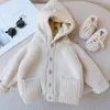 Mantel Herbst Winter Kinderkleidung Jungen Mädchen Mode Mit Kapuze Mäntel Kleinkind Plus Kaschmir Verdicken Warme Strick Outwear Kinder 231009