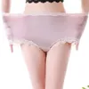 Hohe Taille Große Größe Höschen Sexy Nahtlose Satin Seide Slips Unterwäsche Spitzenbesatz Weiche Dehnbare Dessous Frauen Höschen Rosa 5xl328j