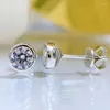 Oorknopjes Lente Qiaoer 925 Sterling Zilveren Sieraden Dames Moissanite Lab Gemaakt Diamanten Oorstekers Huwelijkscadeau