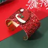 Bracciale rosso di Natale in ferro Gioielli 6,8 cm Decorazioni per cinturino in plastica Giocattolo di Babbo Natale Design dei cartoni animati Buon Natale Capodanno Regalo festivo Forniture per feste Ornamento