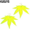 Acryl Dangle Earring neon heldere esdoornblad oorbellen voor dames in nieuwe mode-sieraden291E