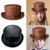 Berets Mode Einfarbig Hut Magier Kappe Für Kostüm PU Erwachsene