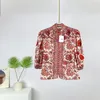 Women's Blouses & Shirts Australian Designer Shirt 2023 New Holiday Collection Light Brown Flower Women's Shirt287d